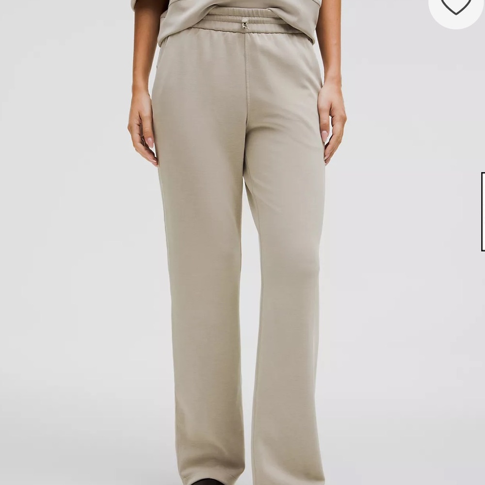 Lululemon Tan Track Pants High-Waisted Relaxed Fit